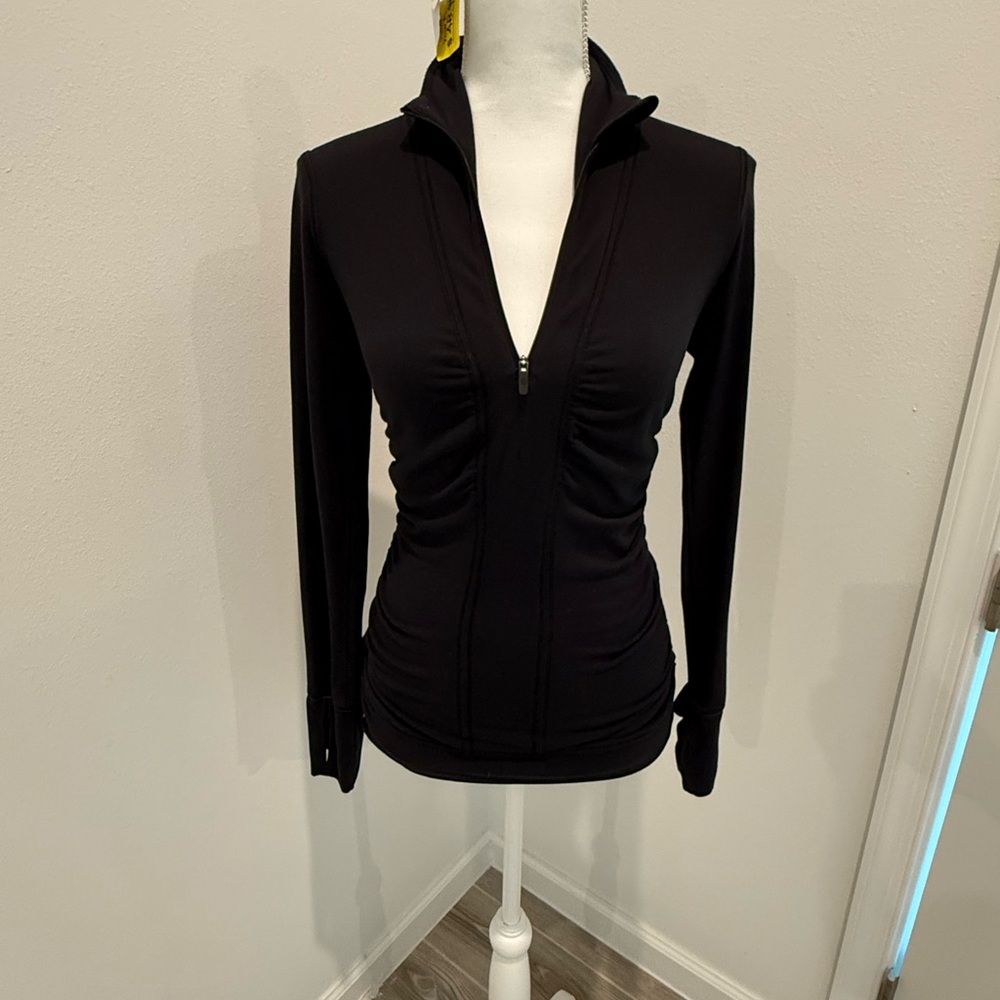 Black Women's Zip-Up Top